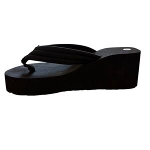 SHEIN Y2K 90s Black Platform Wedge Flip Flop Sandals Size 38 (Approx US 7.5)